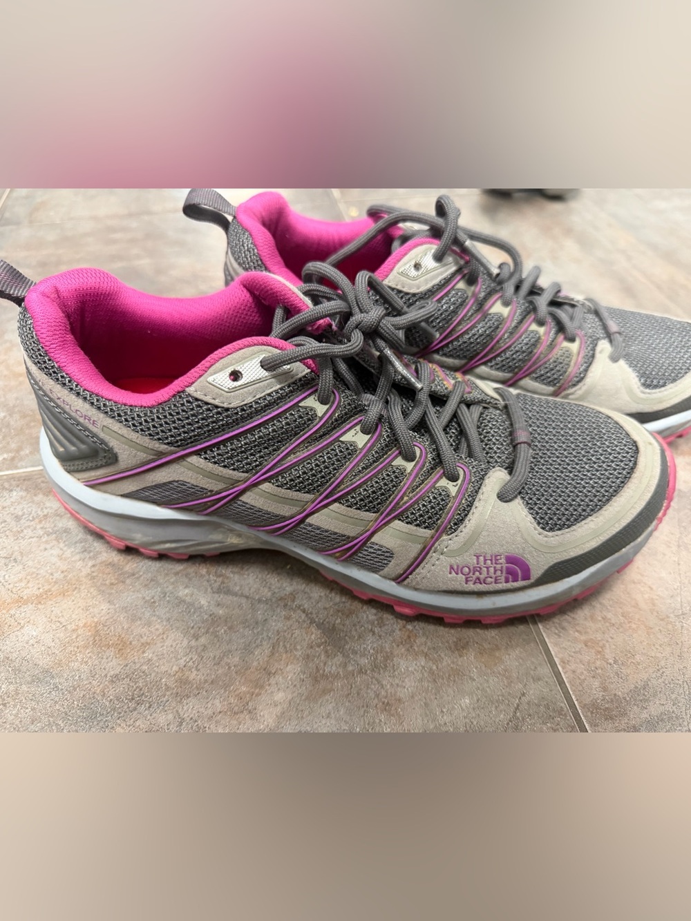 The North Face Gray and Pink Women's Trail Runners- Ortholite